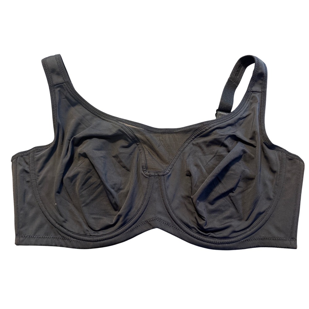 NEW Black Unlined Underwire Full Figure Support Bra 42E 42DD
